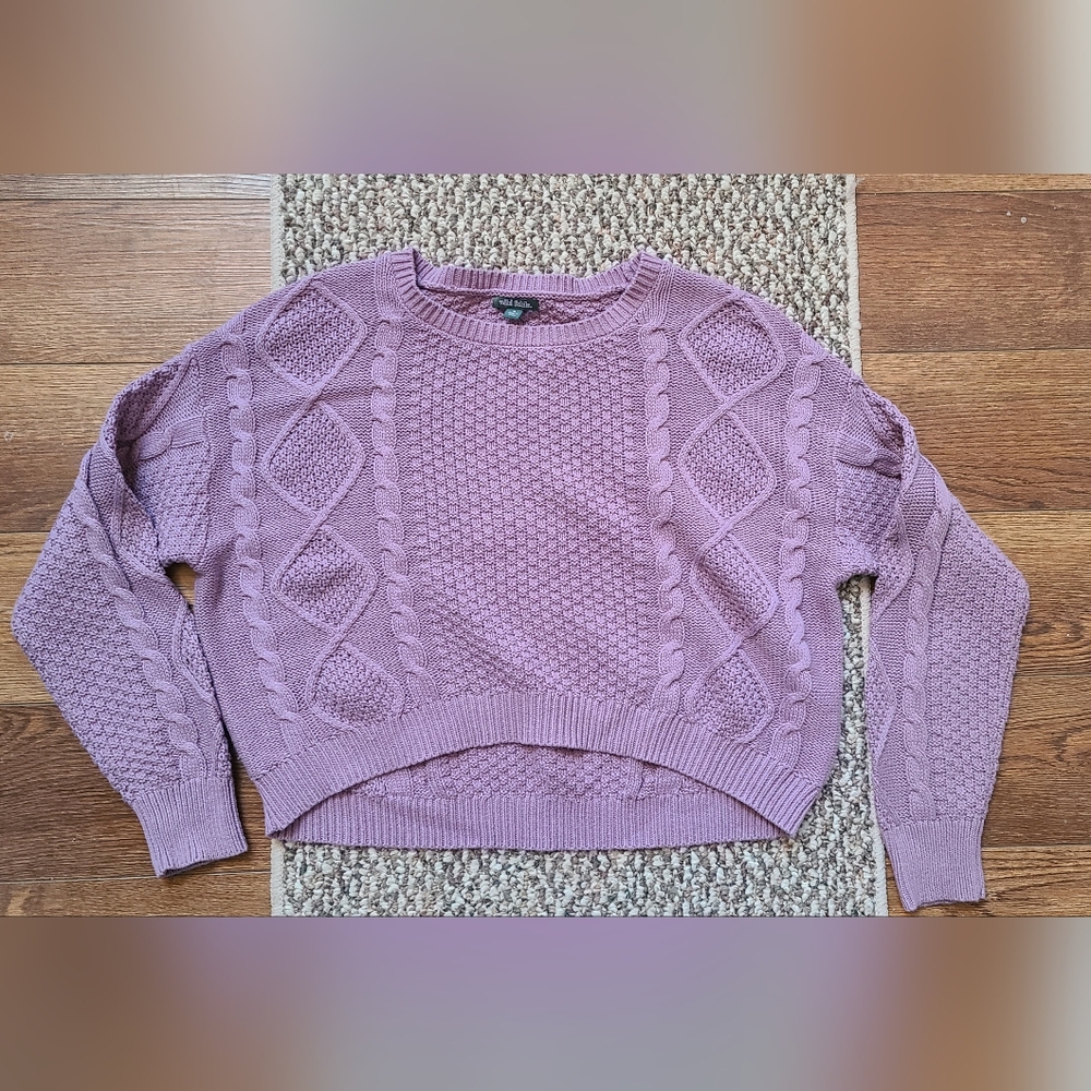 Wild Fable M Lavender Cable Knit Sweater